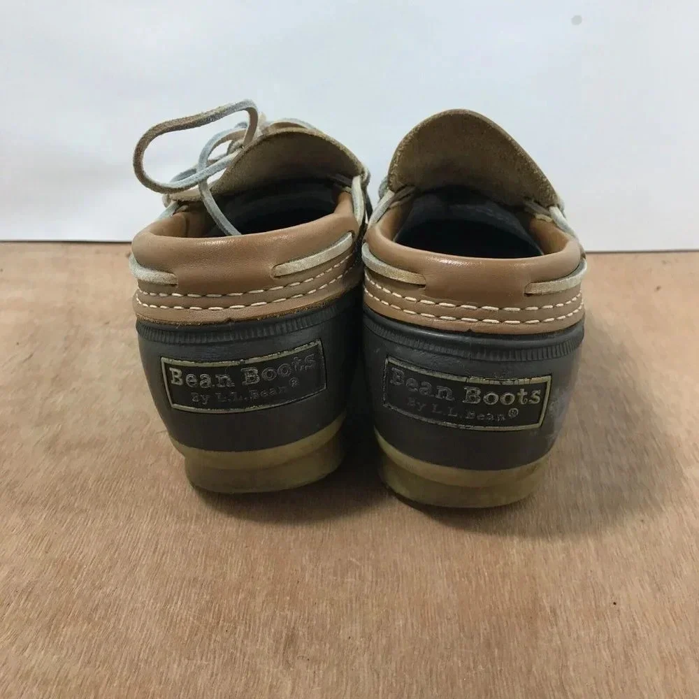 LL Bean Women's Brown Leather Unlined Gumshoe Low Ankle Duck Boots Size 6